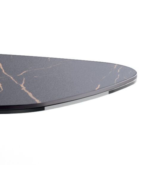 Table basse en céramique Alessandria portoro/marbre noir - 45 x 45 x 53 cm