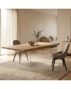 Table de salle à manger fixe en boisTrieste 200 chêne/transparent - 200 x 100 x 76 cm