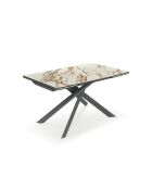 Table de salle à manger en verre Vicenza extensible marbre calacatta/anthracite - 160/240 cm