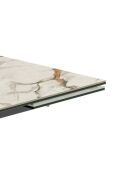 Table de salle à manger en verre Vicenza extensible marbre calacatta/anthracite - 160/240 cm