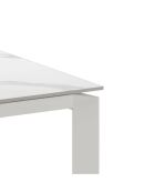 Table de salle à manger en céramique Como extensible marbre blanc - 120/170 cm
