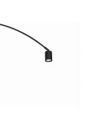 Lampadaire Budoni en métal courbé avec point lumineux réglable noir - 185 x 35 x 224 cm