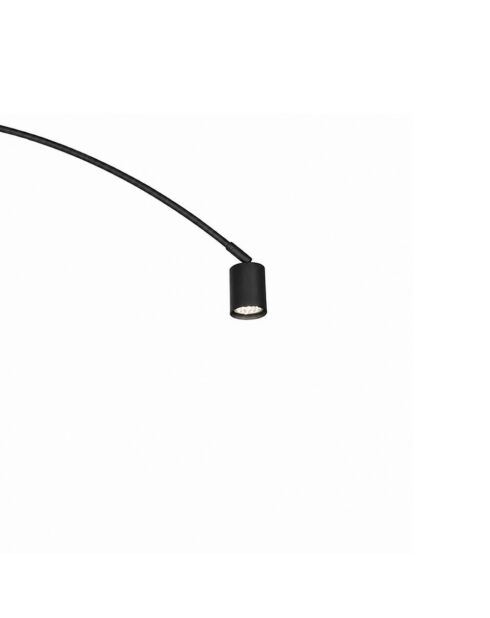 Lampadaire Budoni en métal courbé avec point lumineux réglable noir - 185 x 35 x 224 cm