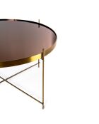Table basse en verre trempé Bassano 70 bronze/laiton - 70 x 70 x 40 cm