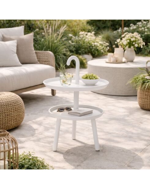 Table basse d'extérieur Palmanova blanc - 41 x ,41 x 55 cm