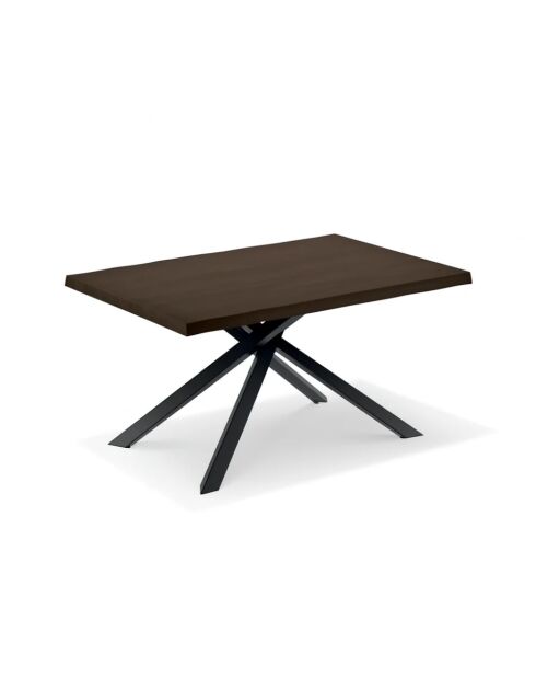 Table de salle à manger fixe en bois Udine 200 chêne traité thermiquement/noir - 200 x 100 x 76 cm