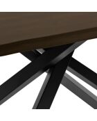 Table de salle à manger fixe en bois Udine 200 chêne traité thermiquement/noir - 200 x 100 x 76 cm