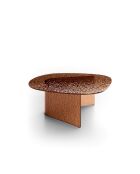 Table basse en verre martelé Murano 90 bronze - 90 x 90 x 35 cm