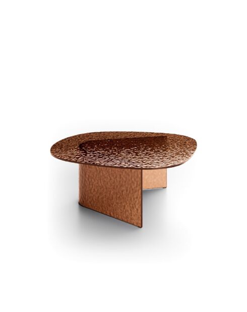 Table basse en verre martelé Murano 90 bronze - 90 x 90 x 35 cm