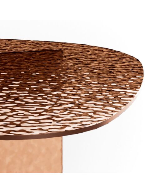 Table basse en verre martelé Murano 90 bronze - 90 x 90 x 35 cm