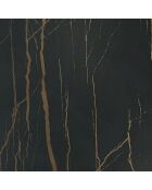 Table de salle à manger fixe en céramique Roma portoro/marbre noir - 220 x 110 x 76 cm