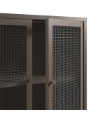 Buffet à 3 portes Piombino en métal et verre trempé moka - 121 x 40 x 90 cm