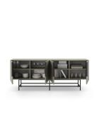 Buffet à 4 portes Anagni en stratifié structure métallique vert - 200 x 40 x 77,9 cm