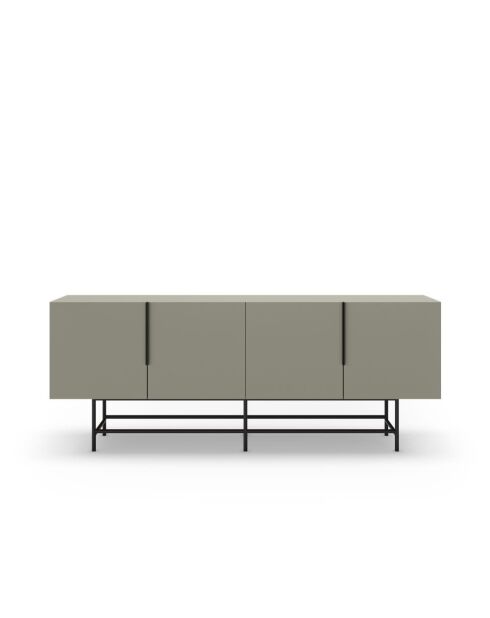 Buffet à 4 portes Anagni en stratifié structure métallique vert - 200 x 40 x 77,9 cm