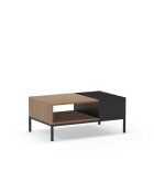 Table basse avec 2 étagères Sapri brun/noir - 90 x 56 x 40 cm