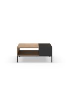 Table basse avec 2 étagères Sapri brun/noir - 90 x 56 x 40 cm