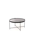 Table basse en verre trempé Bassano 70 fumée/noir - 70 x 70 x 40 cm
