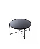 Table basse en verre trempé Bassano 70 fumée/noir - 70 x 70 x 40 cm