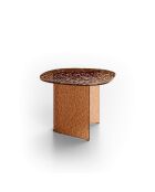 Table basse en verre martelé Murano 60 bronze - 60 x 60 x 44 cm