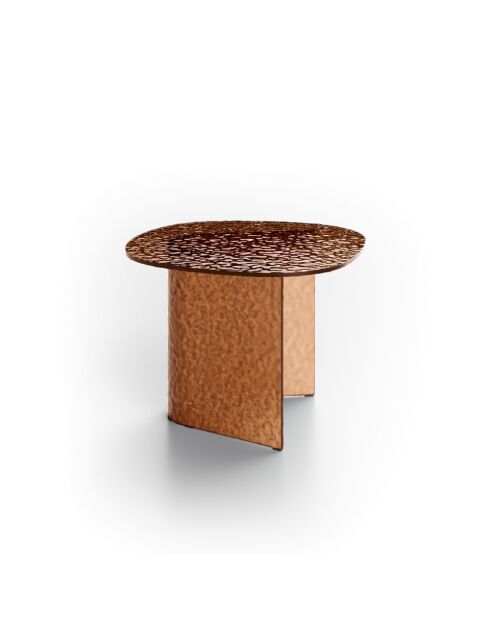 Table basse en verre martelé Murano 60 bronze - 60 x 60 x 44 cm