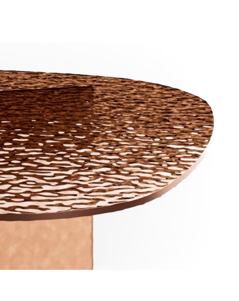 Table basse en verre martelé Murano 60 bronze - 60 x 60 x 44 cm