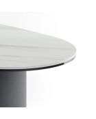 Table basse en verre Carrare céramique marbre blanc/anthracite - 100 x 55 x 35 cm