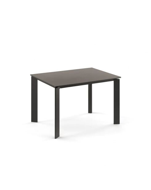 Table de salle à manger en céramique Como extensible marbre gris/anthracite - 120/170 cm