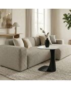 Table basse en céramique Alessandria marbre blanc/anthracite - 45 x 45 x 53 cm