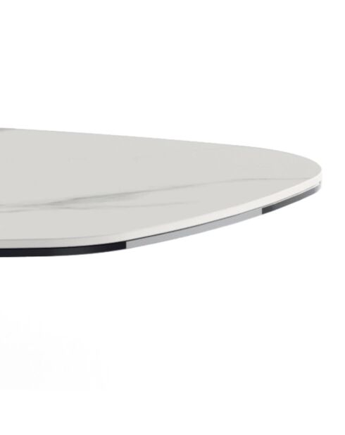 Table basse en céramique Alessandria marbre blanc/anthracite - 45 x 45 x 53 cm