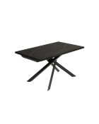 Table de salle à manger en verre Vicenza extensible portoro/marbre noir - 160/240 cm