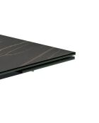 Table de salle à manger en verre Vicenza extensible portoro/marbre noir - 160/240 cm