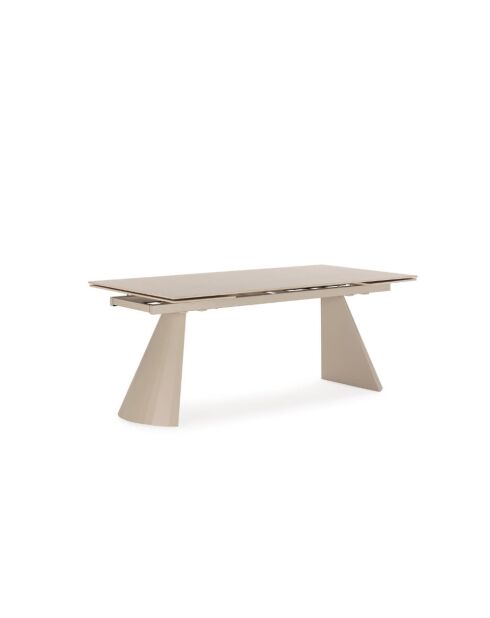 Table extensible en pierre frittée Parghelia crème - 180/260 cm