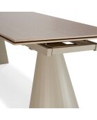 Table extensible en pierre frittée Parghelia crème - 180/260 cm
