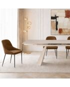 Table extensible en pierre frittée Parghelia crème - 180/260 cm