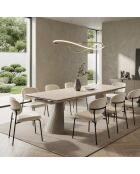 Table extensible en pierre frittée Parghelia crème - 180/260 cm