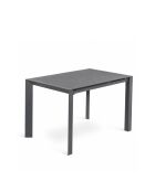 Table de salle à manger extensible en verre trempé Livourne gris - 122/182 cm