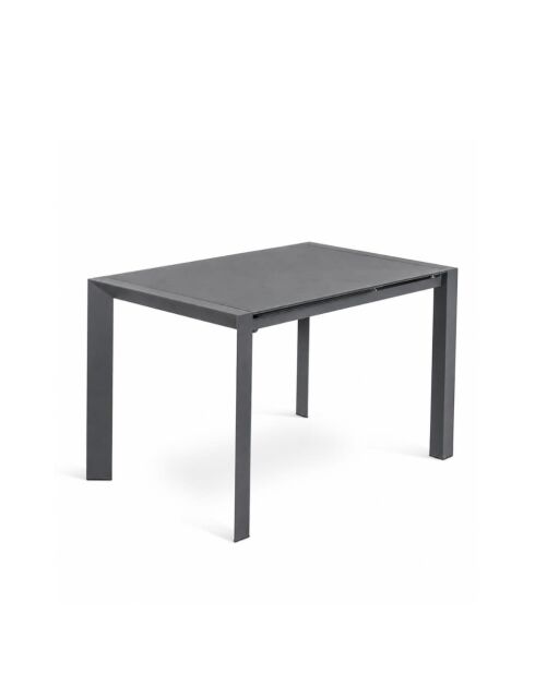 Table de salle à manger extensible en verre trempé Livourne gris - 122/182 cm