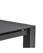 Table de salle à manger extensible en verre trempé Livourne gris - 122/182 cm