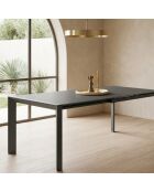 Table de salle à manger extensible en verre trempé Livourne gris - 122/182 cm