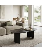 Table basse en verre Carrare céramique portoro/marbre noir - 100 x 55 x 35 cm
