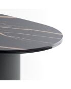 Table basse en verre Carrare céramique portoro/marbre noir - 100 x 55 x 35 cm