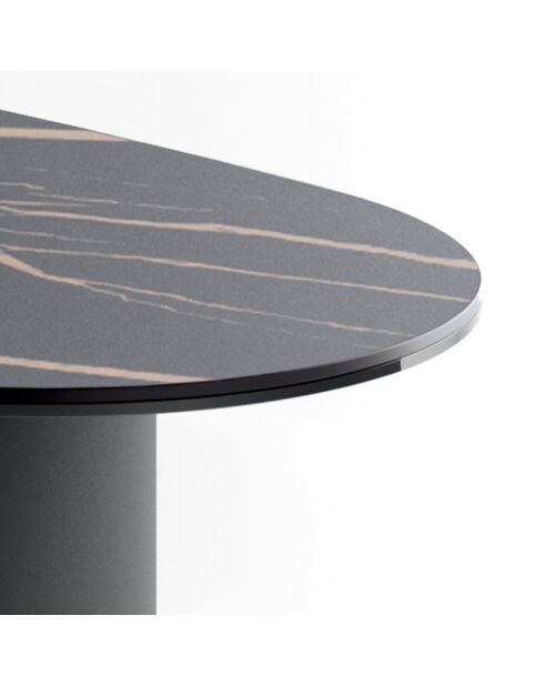 Table basse en verre Carrare céramique portoro/marbre noir - 100 x 55 x 35 cm