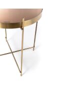Table basse en verre trempé Bassano 38 bronze/laiton - 38 x 38 x 43 cm