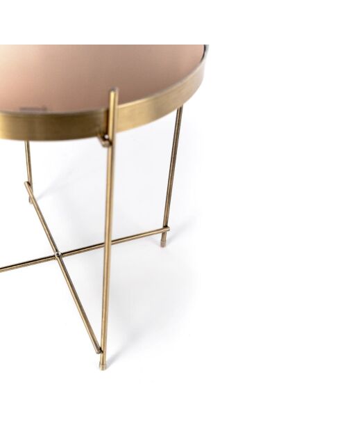 Table basse en verre trempé Bassano 38 bronze/laiton - 38 x 38 x 43 cm