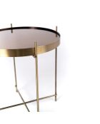 Table basse en verre trempé Bassano 38 bronze/laiton - 38 x 38 x 43 cm