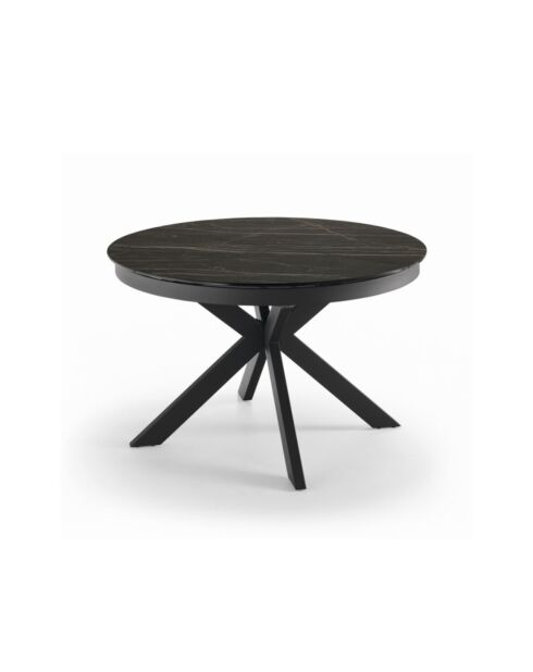 Table en céramique Savona marbre portoro/anthracite - 120 - 160 cm