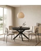 Table en céramique Savona marbre portoro/anthracite - 120 - 160 cm