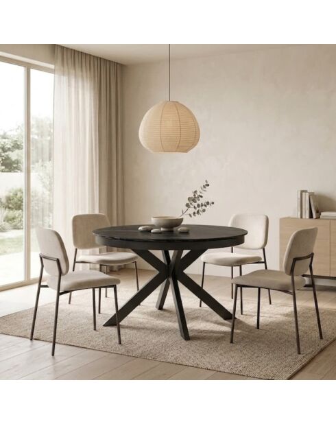 Table en céramique Savona marbre portoro/anthracite - 120 - 160 cm