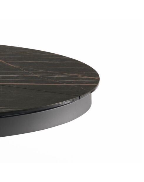 Table en céramique Savona marbre portoro/anthracite - 120 - 160 cm