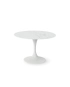 Table de salle à manger fixe en céramique Firenze 120 marbre blanc - 120 x 120 x 76 cm